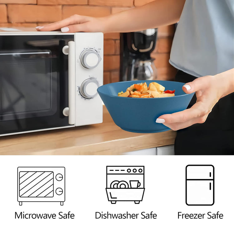 50 Oz Large Cereal Bowls, Unbreakable Wheat Fiber Salad Bowl Sturdy and Stackable Salad Serving Bowls Set, BPA-Free Microwave/Dishwasher Safe, Lightweight for Oatmeal, Snacks, Oatmeal, Snacks
