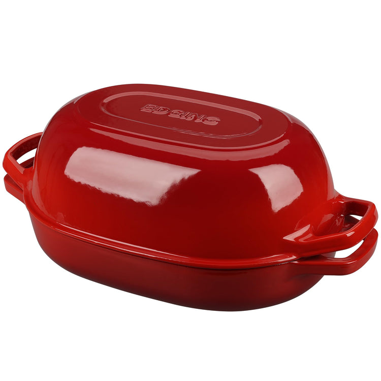 Enameled Cast Iron Oval Dutch Oven Pot with Lid