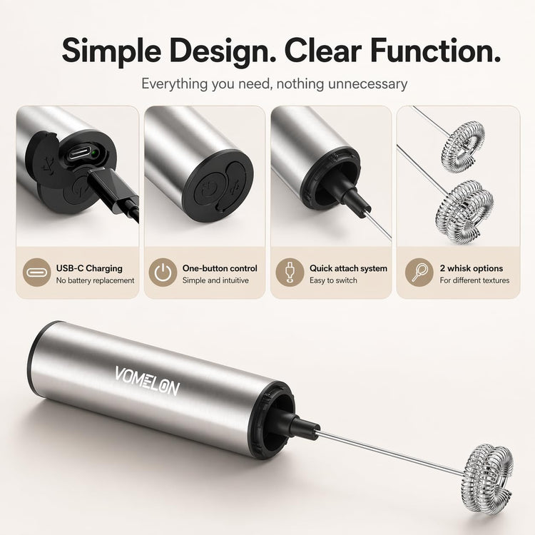 Rechargeable Milk Frother Battery Operated