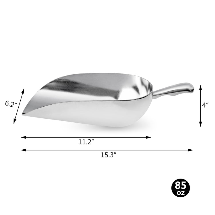34608 One Piece Cast Aluminum Round Bottom Bar Ice Flour Utility Scoop