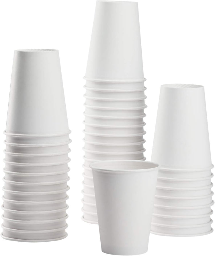 Karat C-K508W 8 oz White Paper Hot Cup, 80mm Diameter - Case of 1000 pcs