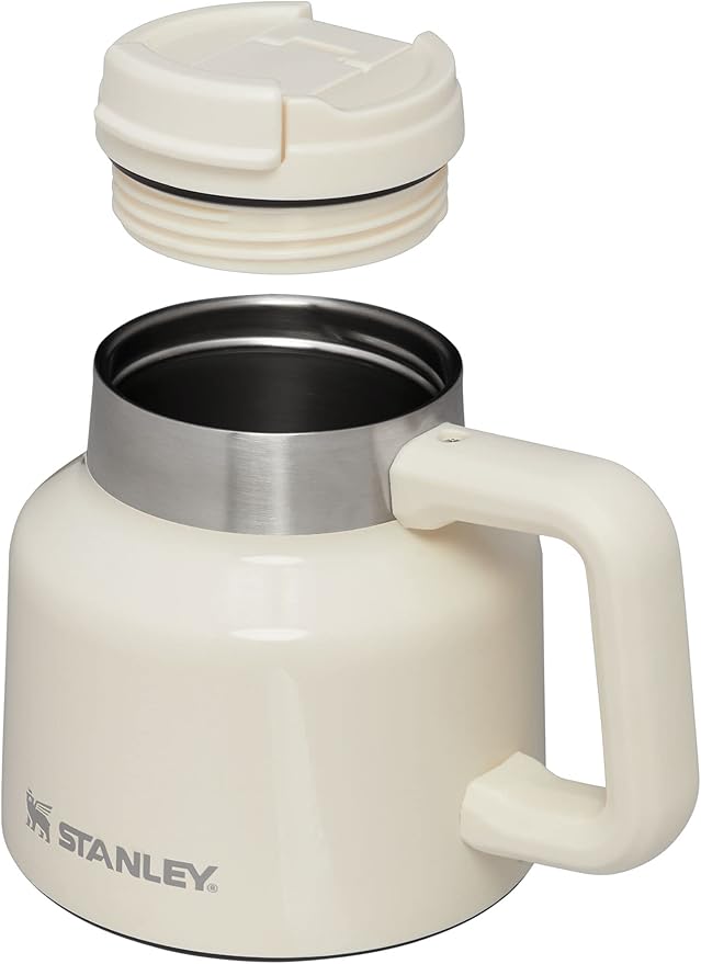 STANLEY Tough-To-Tip Admiral's Mug 20 oz | Twist-on Flip Open Lid | Wide Body with Non-Skid Rubber Base | Insulated Stainless Steel Coffee Cup | BPA-Free