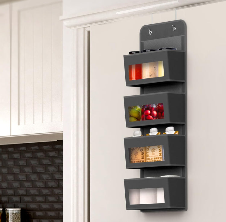 4 Clear Pocket Over Door Hanging Organizer
