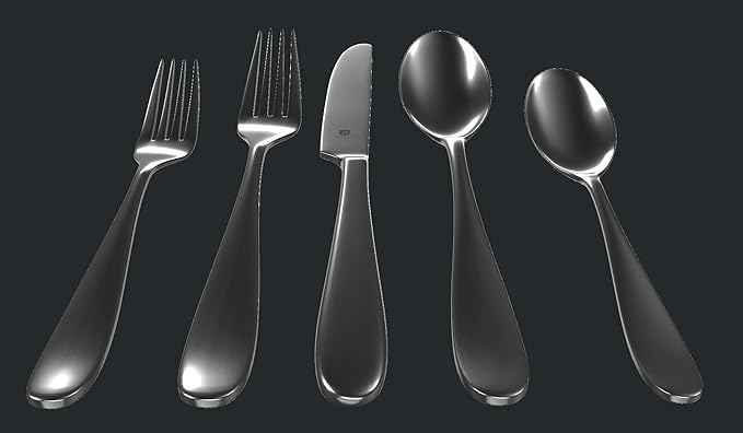 Silverware Set for 4 – 18/10 Stainless Steel Flatware, Mirror Finish, Dishwasher Safe, Heavy-Duty, Rust Resistant, Elegant Cutlery (20-Piece Set, Fidenza)