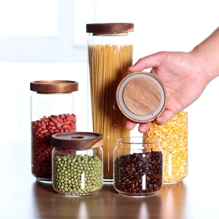 Glass Canisters Set of 5 for the kitchen