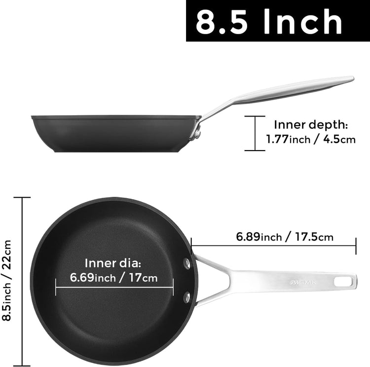 MsMk Small Egg Pan,8 1/2 inch Titanium and Ceramic Nonstick Omelette Pan,Small Frying Pan Safe for Induction,Scratch-resistant,Oven Safe to 700°F Pan for Cooking, Dishwasher Safe