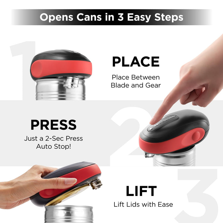 One-To-Go Electric Can Opener, Red