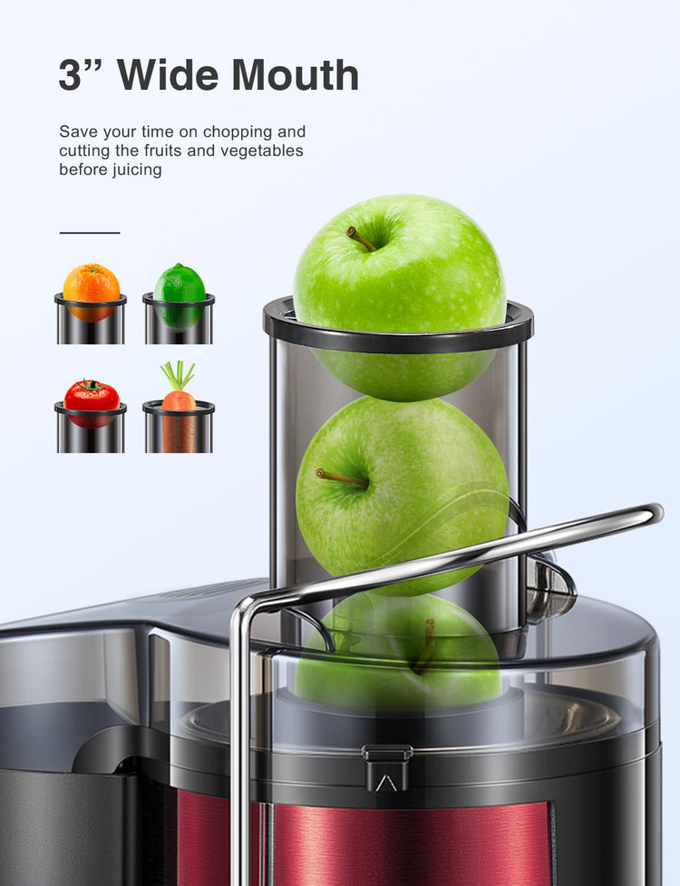 Juicer Machine 800W Centrifugal Juicer with Wide Mouth Feed Chute