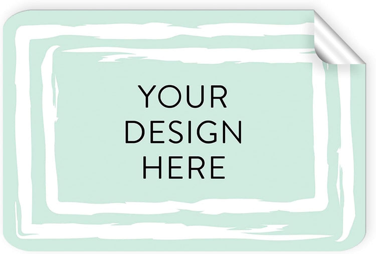 100 Custom Vinyl Stickers - Upload Your own Image, Text, Design, Logo - Personalized Logo Labels for Handmade, Packaging, Bottle, Jars, Candle, Brand Stickers (Mint, 4x2)