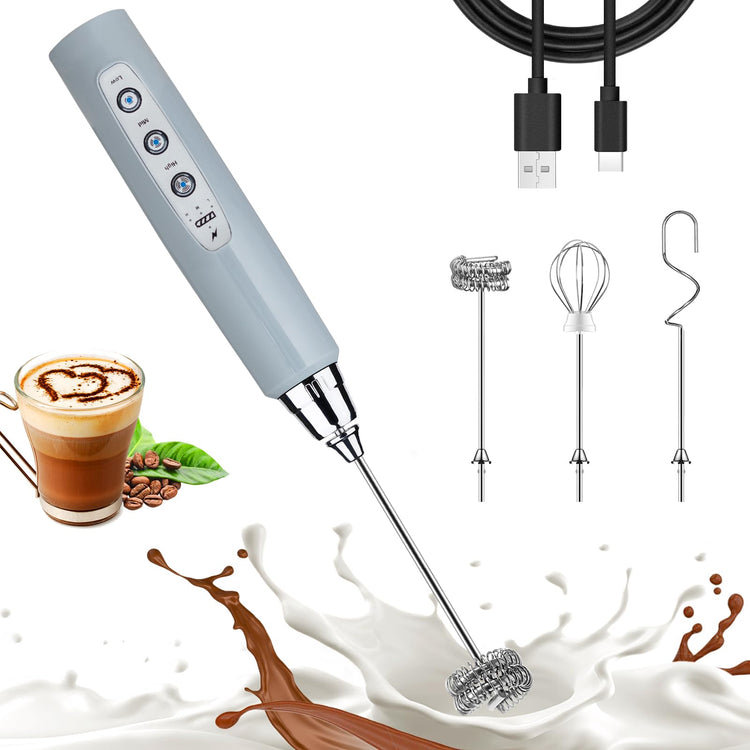 Cement Gray Milk Frother Wand for Coffee
