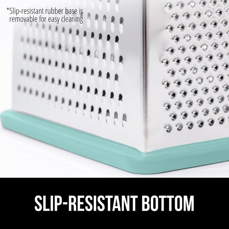 XL 4 Sided Stainless Steel Cheese Grater With Measurement Container