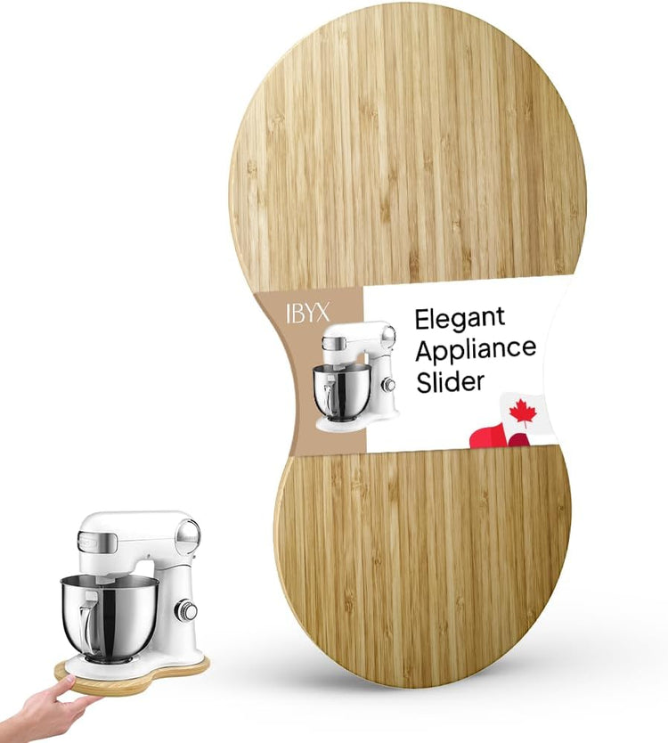 Ibyx Bamboo Mixer Slider β Compatible with Cuisinart Stand Mixer 12-Speed 5.5 Qt β Countertop Appliance Sliding Tray (Natural)