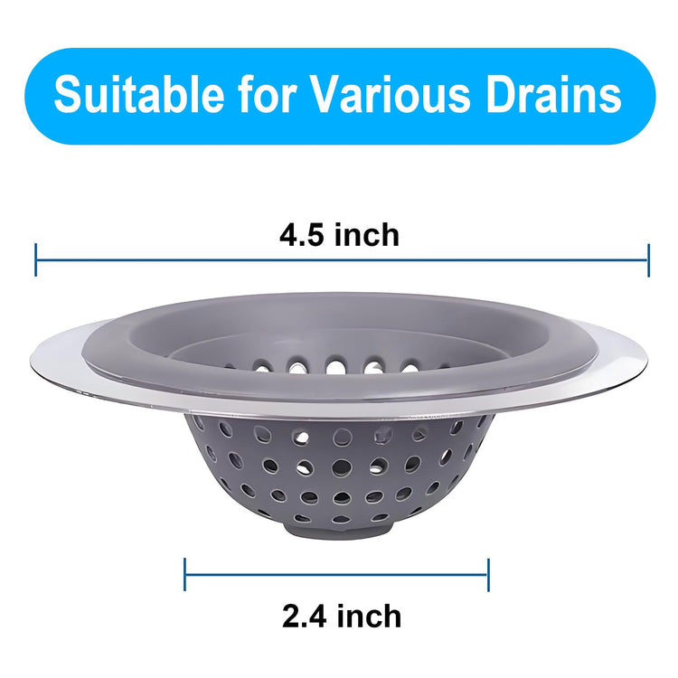 2 Pack Kitchen Sink Drain Strainer Silicone Stainless (2 Count)
