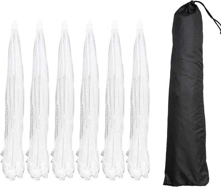 Simply Genius Pop-Up Mesh Food Covers for Outdoors - 6 Pack Extra Large 39" x 24", White, Collapsible & Reusable - Buffet Food Covers & Bug-Net Tent for Picnic, Party & Camping