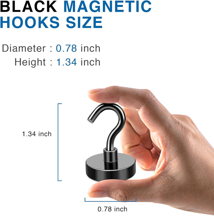 LOVIMAG Cruise Magnets with Hooks, 40lbs Magnetic Hooks for Cruise Cabins, Cruise Essentials Must Haves for Travel, Neodymium Magnets with Epoxy Coating for Hanging, Refrigerator, Kitchen -12 Pcs