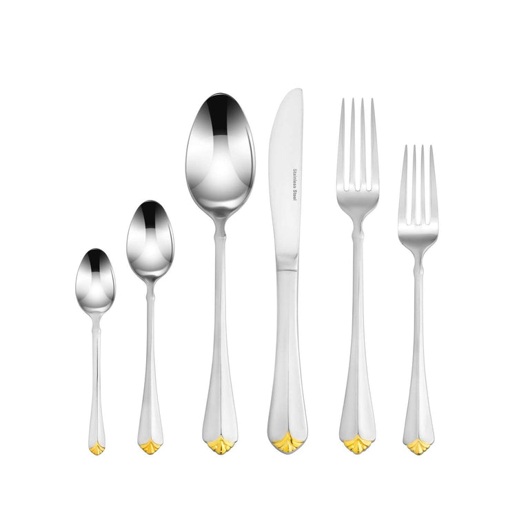 Venezia Collection Gold Flatware Serving Set for 12