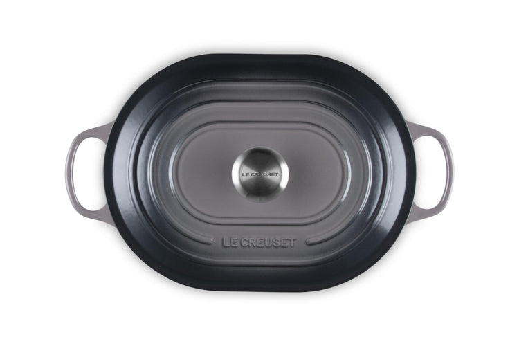 Enameled Cast Iron Oval Casserole with Lid