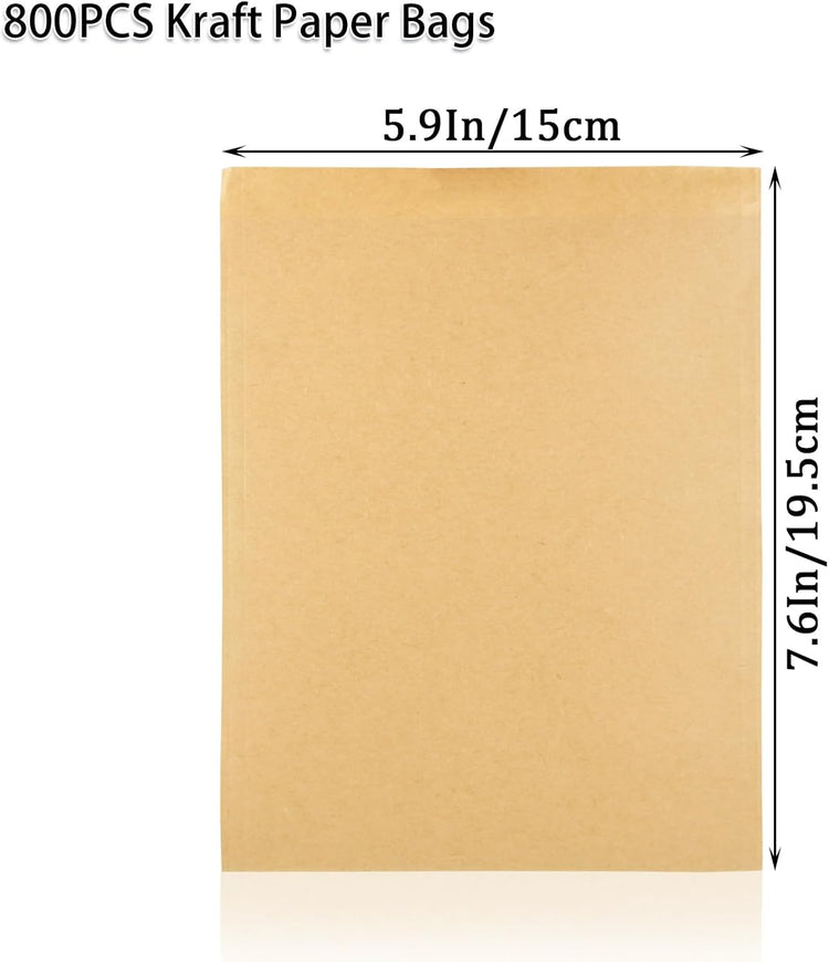 800 Pack Wax Paper Sandwich Bags 8x6 inch Wax Paper Bags, Greaseproof Bag Paper Cookie Bags Bakery Wax Bag for Food, Sandwich, Snacks, Cookie, Candies and More
