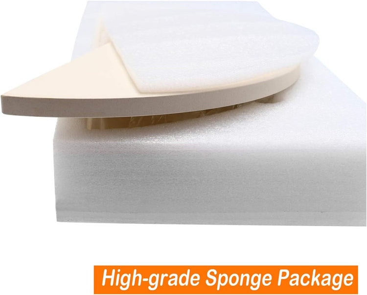BBQ Future Ceramic Heat Deflector Plates for Kamado Joe Classic I, II, III,Half-Moon 2-Pack, White