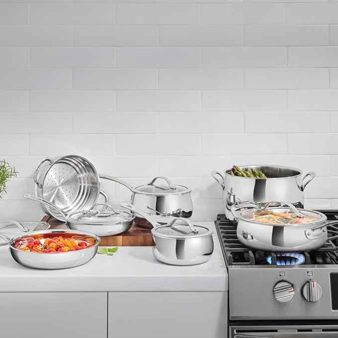 Cuisinart 12-Piece PureClad™ Triple-Ply Stainless Steel Cookware Set, PCT-12