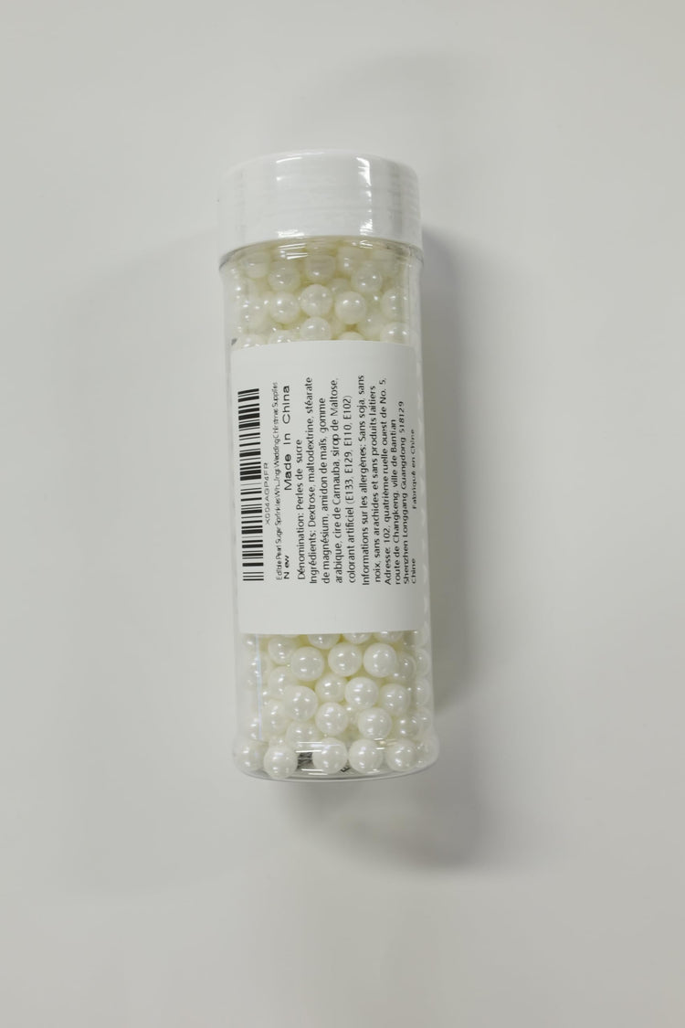 Edible Pearl Sugar Sprinkles White Candy Pearls Baking Decorations (4.58 Ounce)