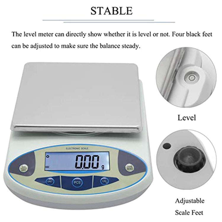 Lab Scale 10kgx0.1g Digital Precision Scale Electronic Balance Laboratory Weighing Industrial Scale Kitchen Counting Scale Scientific Scale Calibrated