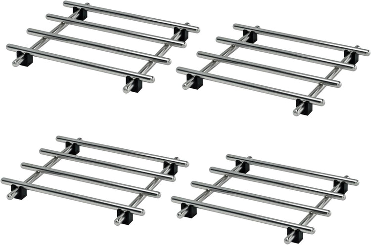 4Pcs Stainless Steel Trivet for Hot Dishes, Lightweight Metal Trivets for Hot Pots and Pans, Metal Cooling Racks, Heat Resistant Mats for Countertop Cooling, Cooking Baking Pans Holder, 7"x7"