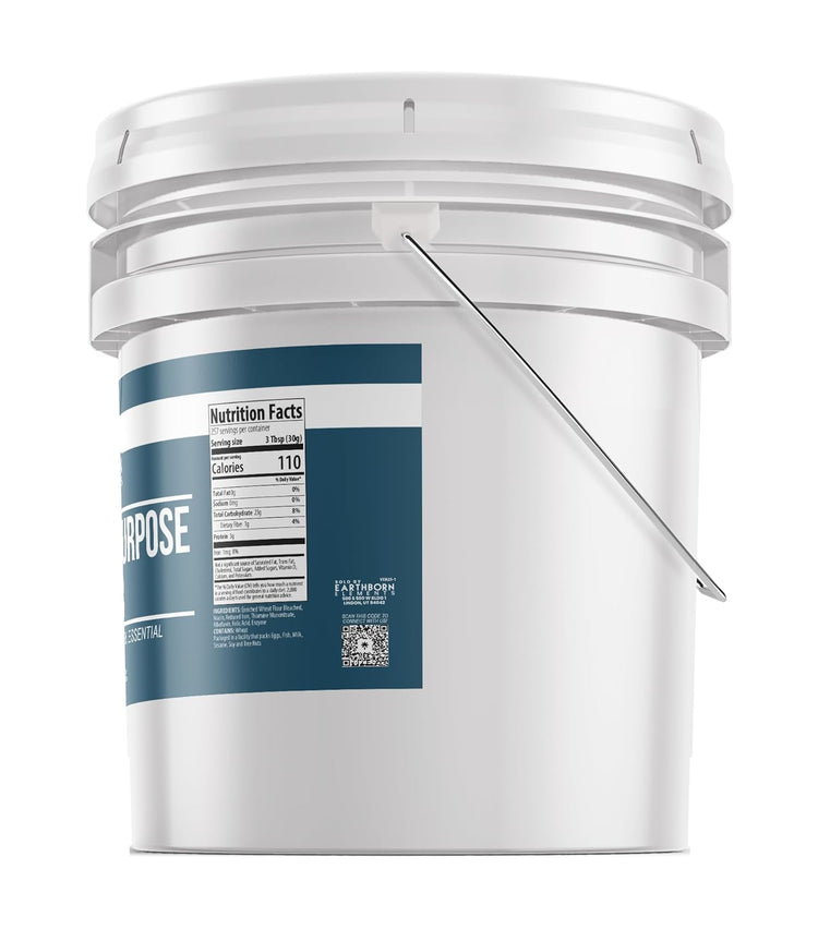Earthborn Elements All-Purpose Flour, 3.5 Gallon Bucket, Bulk Size, Kitchen Essential, Baking & Cooking - Nestoria