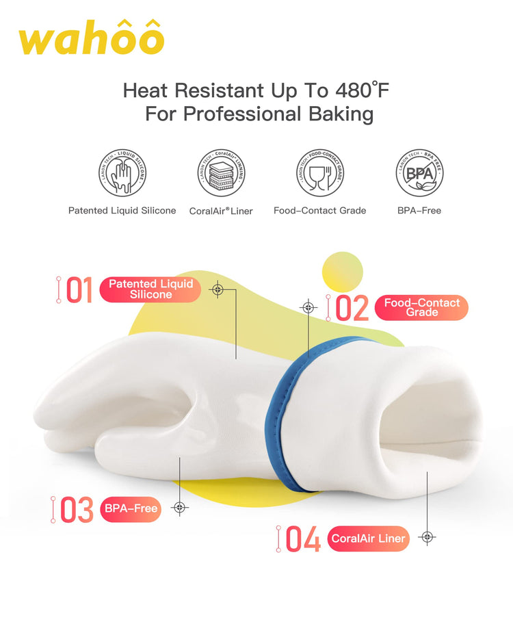 wahoo 12 Inch Liquid Silicone Oven Mitts