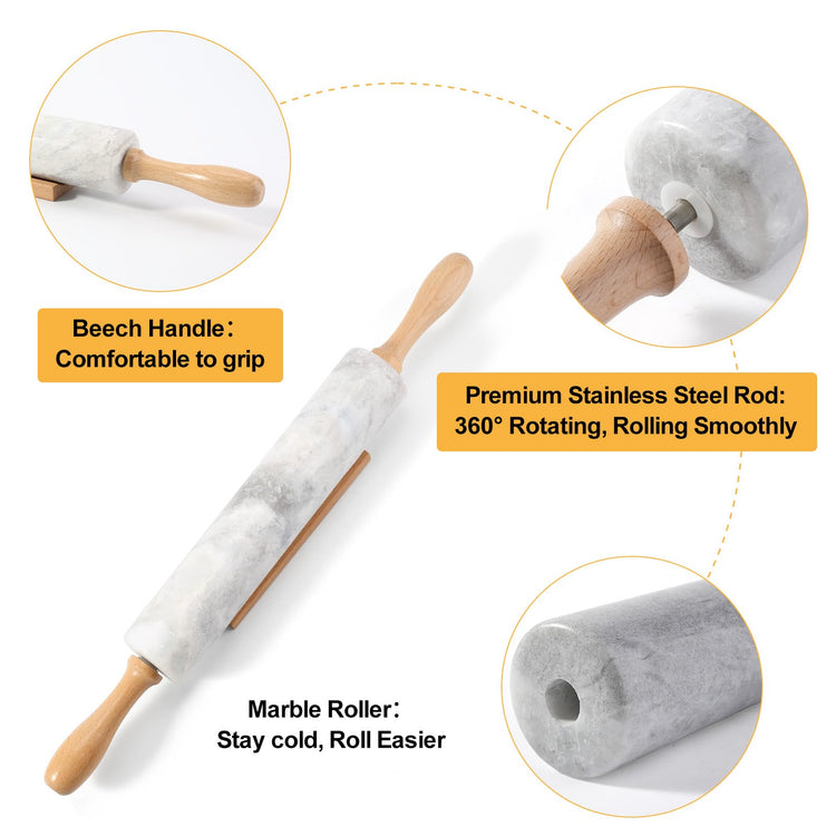 African Natural Marble Rolling Pin