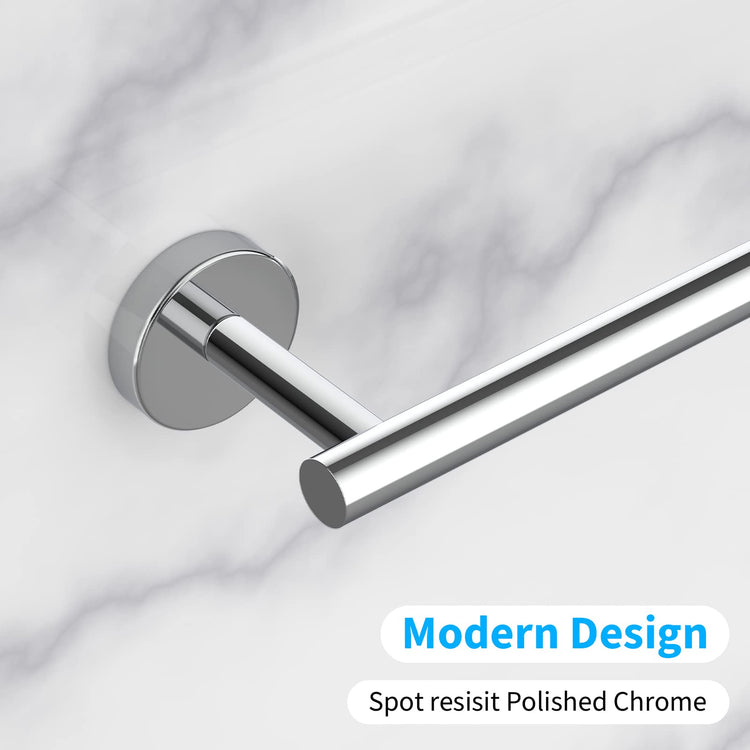 2 Pieces Polished Chrome Bathroom Towel Bar
