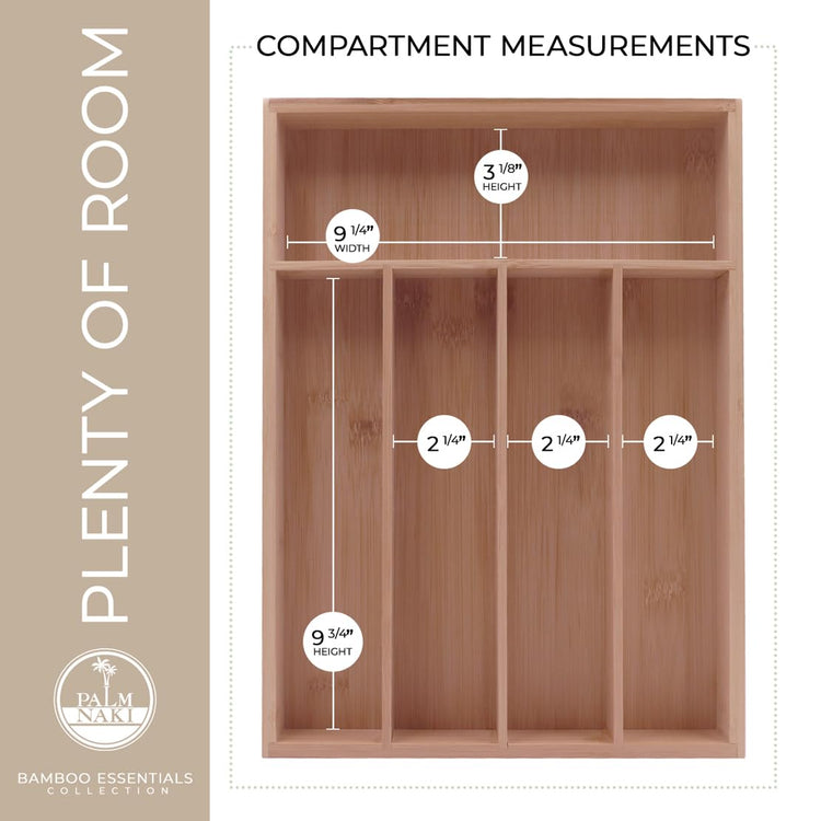 Silverware Organizer Premium Bamboo Cutlery Organizer Tray