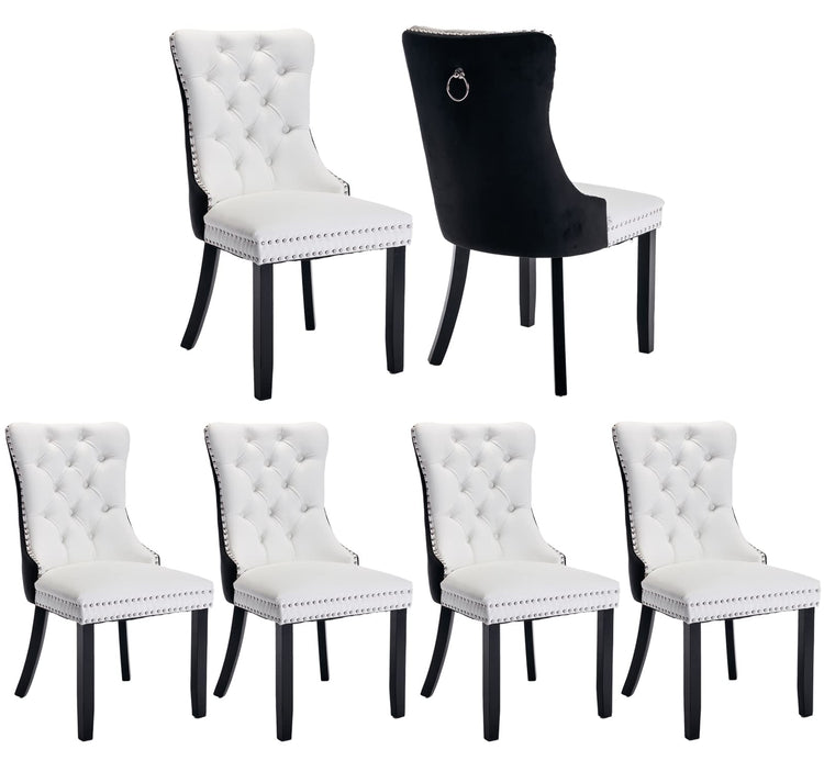 Black and White Dining Chairs Set of 6 (6 Count)