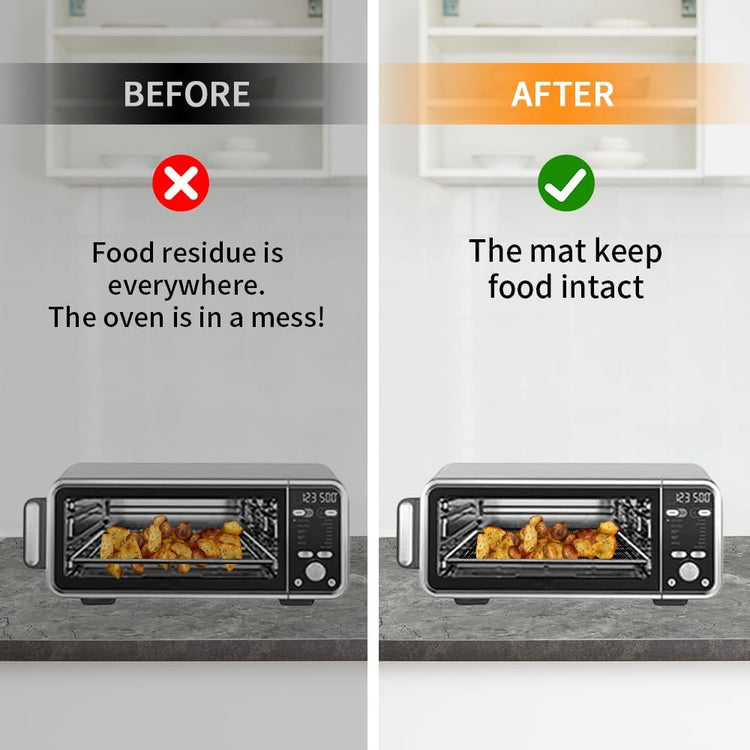 for Ninja Reusable Air Fryer Liners 12x12inch, Oven Liner for Bottom of Toaster Oven, 3x Liners + 3x Mesh Sheets, Non-Stick Baking/Microwave/Grill Mat,450ยฐF,Pre-Cut Square for SP101/SP201/SP301/SP351