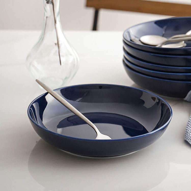 Pasta Bowls 30oz Soup Bowls Salad Bowls Large Serving Bowl Porcelain Pasta Plates Wide and Shallow Bowls Set of 6 Microwave Dishwasher Safe (6 Count)