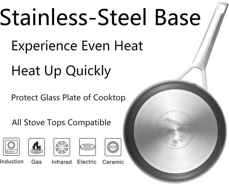MsMk 12 1/2 inch Non Stick Frying Pan with Lid,Titanium and Ceramic Nonstick Large Skillet,Stay-Cool Handle,Scratch-resistant,Non-Toxic,Induction,Dishwasher Safe, Oven Safe to 700°F