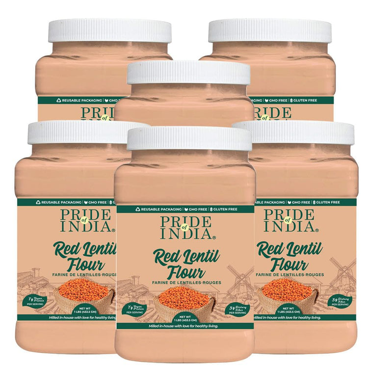 PACK of 6 Red Lentil Flour 1 lbs (96 Ounce)