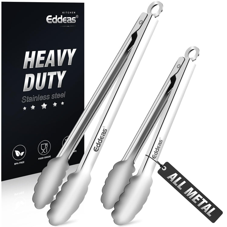 Metal Tongs For Cooking Up To 600°F Kitchen Tongs 2PCS (2 Count)