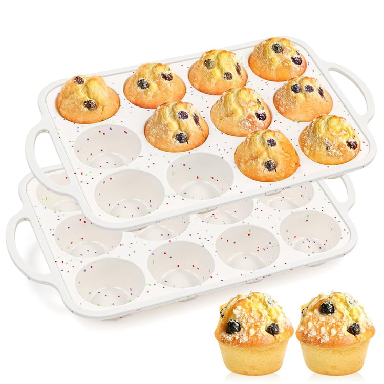 Silicone Muffin Pans for Baking (2 Count)