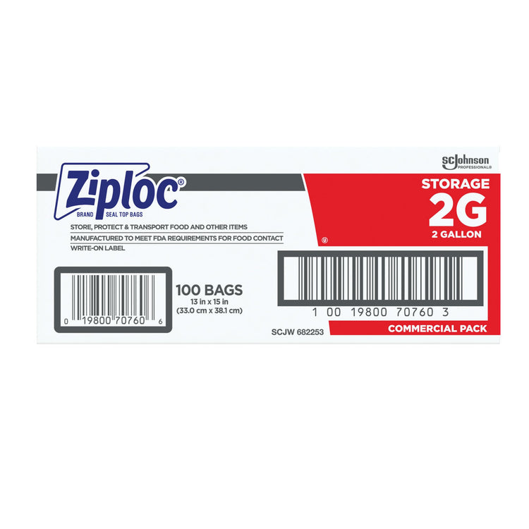 Ziploc Brand Food Storage 2 Gallon Bags (100 Count)