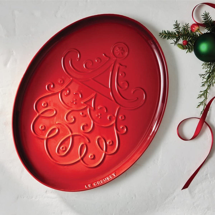 Stoneware Oval Santa Cookie Platter