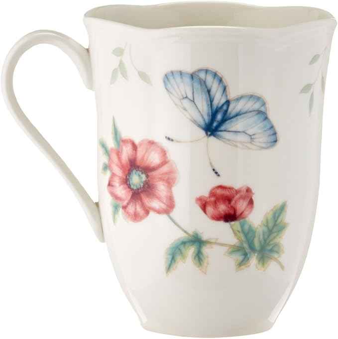 Lenox Dinnerware Set, Butterfly Meadow 18-Piece Set, Service For 6, White Porcelain, Butterfly And Flower Designs, Plates And Bowls Sets, Dishwasher Safe, Home & Kitchen (18 Pieces, Assorted)