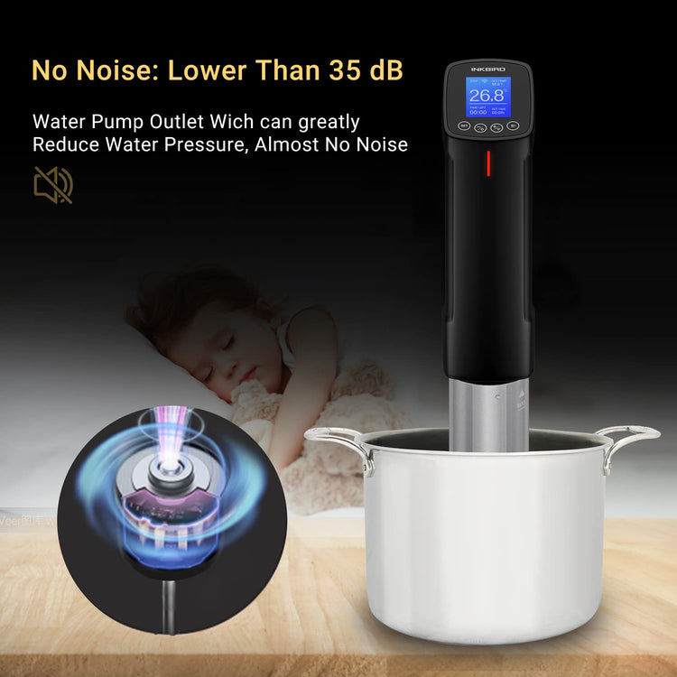 WIFI Sous Vide Cooker Bundle with 30PCS Sous Vied bags and Vacuum Sealer Pump