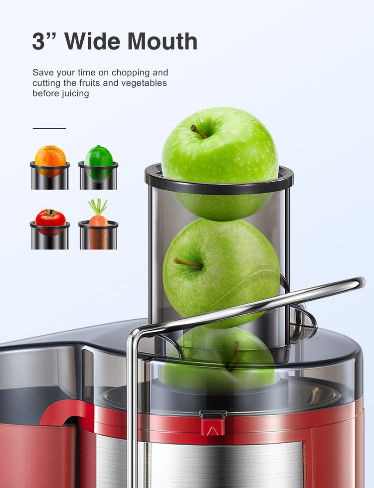 Juicer Machine 500W Centrifugal Juicer with Extra Wide Feed Chute