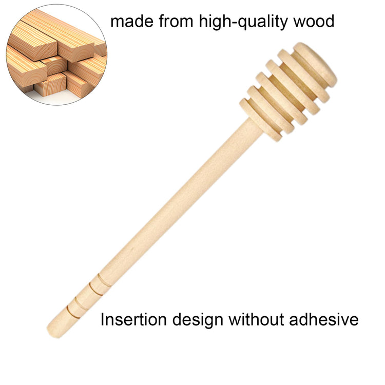 50 Pcs Wooden Honey Dipper Stick Collecting Dispensing Drizzling Jam Portable Wedding Party (50 Count)
