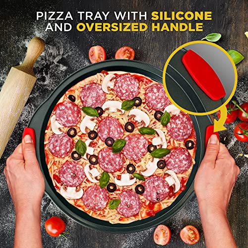 Non Stick Pizza Tray with Silicone Handles