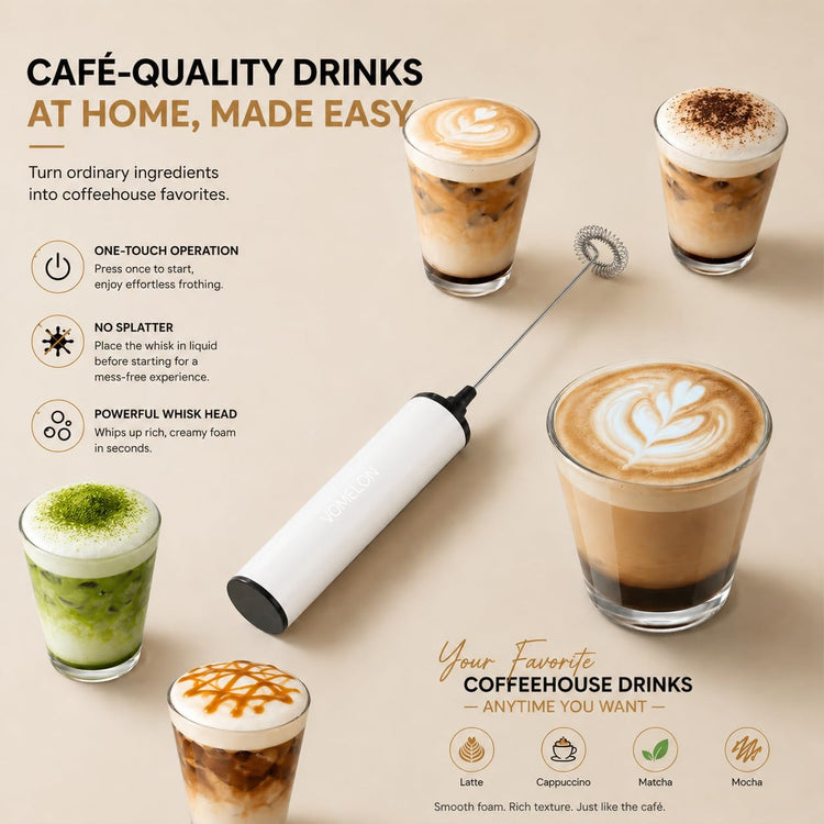 Milk Frother Rechargeable Battery Operated Frother for Coffee