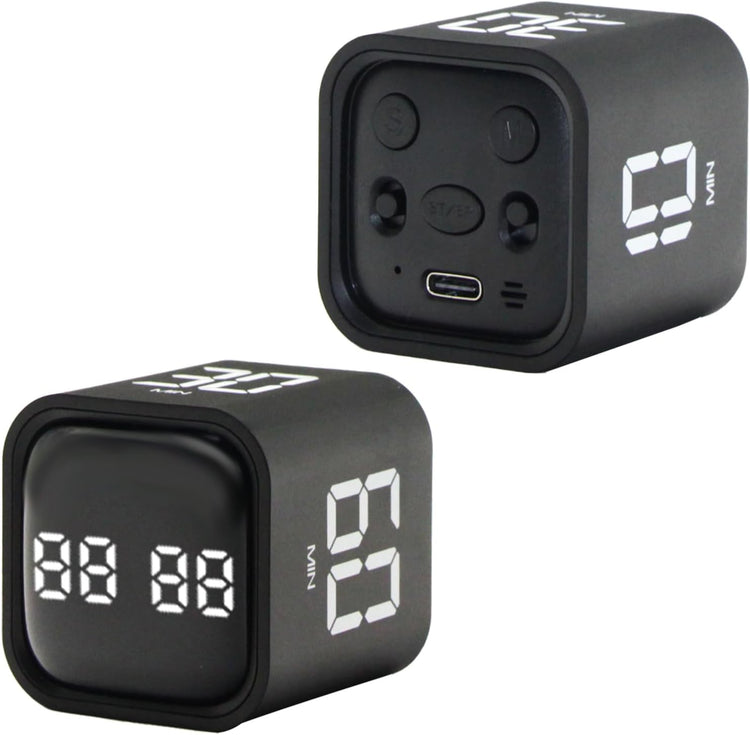 Productivity Timer Flip Gravity Sensor Cube Timer Countdown & Countup,Mute & Vibrate & Sound,5/10/30/60min & Custom Timing, Perfect for ADHD,Work,Learning,Kitchen Cooking