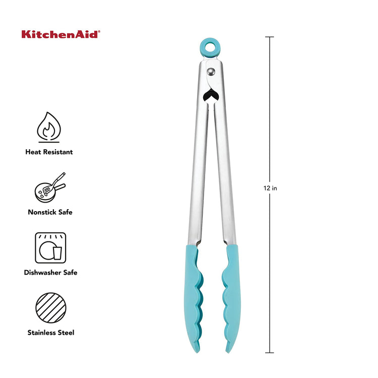 Silicone Tipped Stainless Steel Tongs