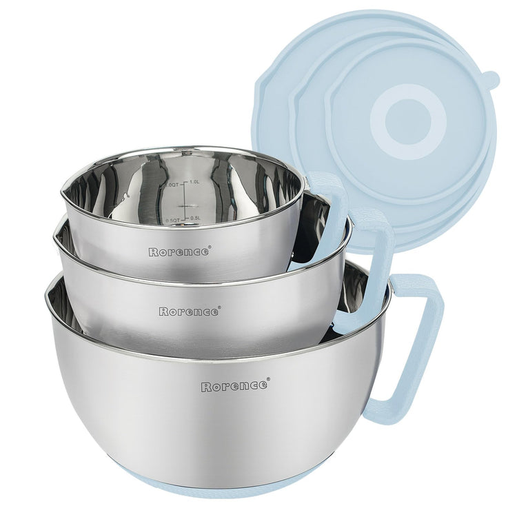 Stainless Steel Mixing Bowls Set with Lids (3 Count)
